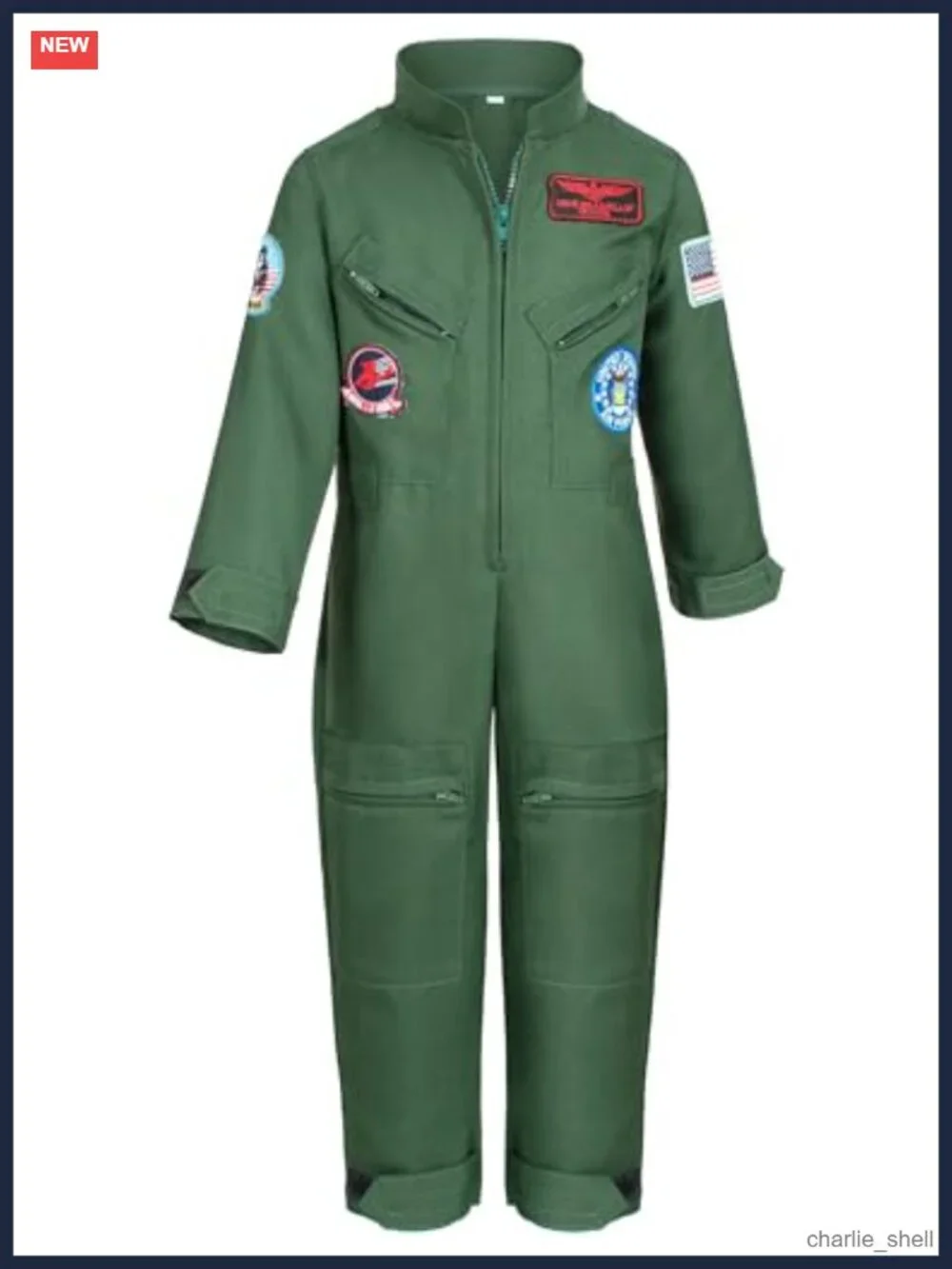 Kids Fighter Pilot Costume Flight Suit Aviator Dress Up Pretend Play